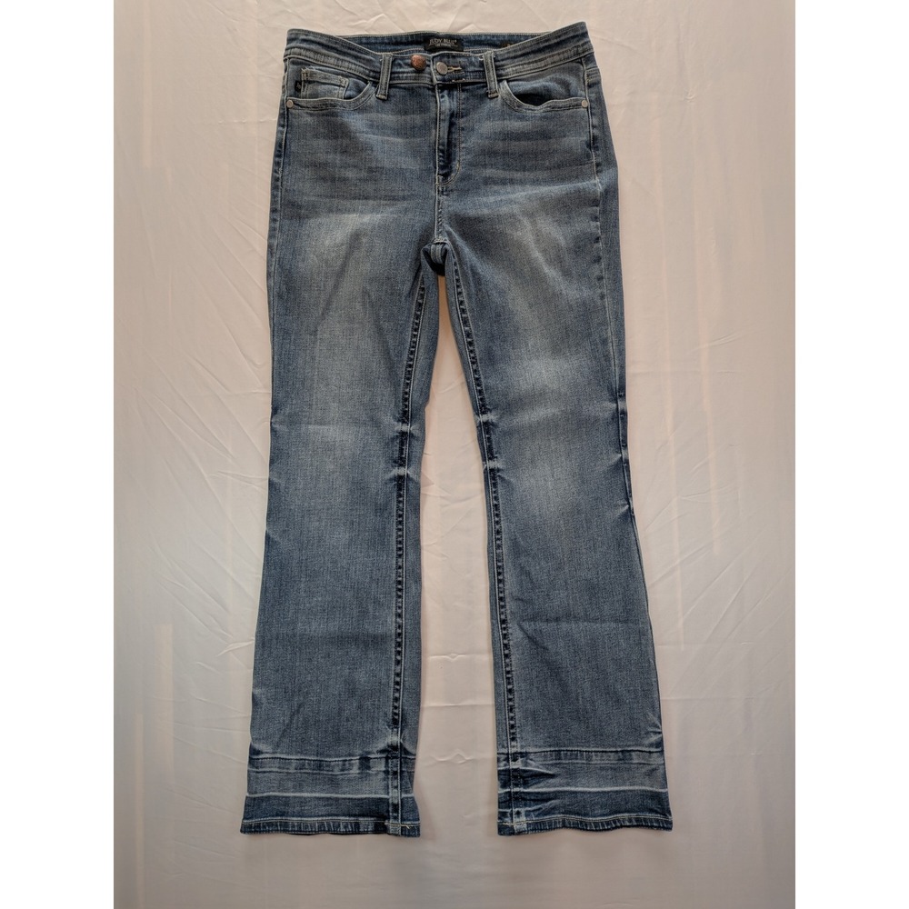 Judy Blue Bootcut Jeans Medium Wash Released Hem Flap Pocket 11/30 Stretch